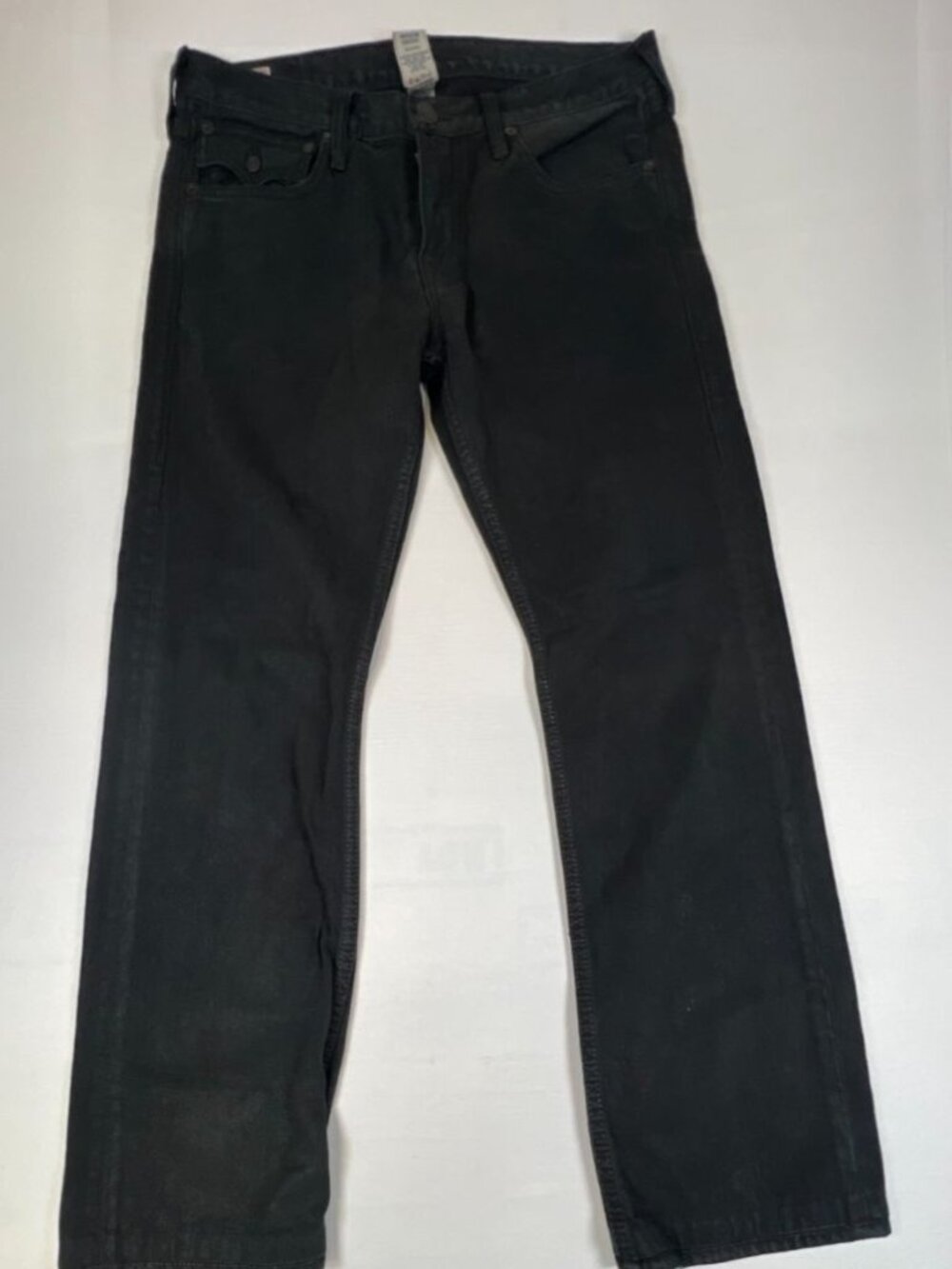 True Religion Men’s Size 34x32 Ricky Straight Leg Jeans Black Made In USA